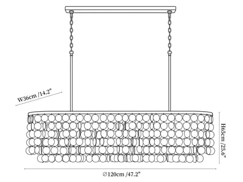 Liora Shell Linear Chandelier