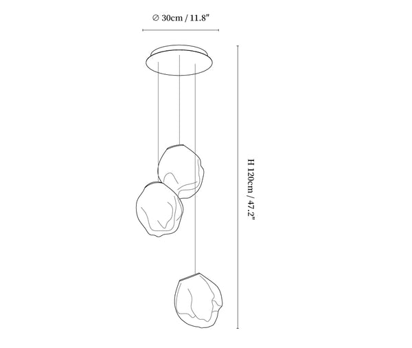 Liquid Glass Stone Pendant Light