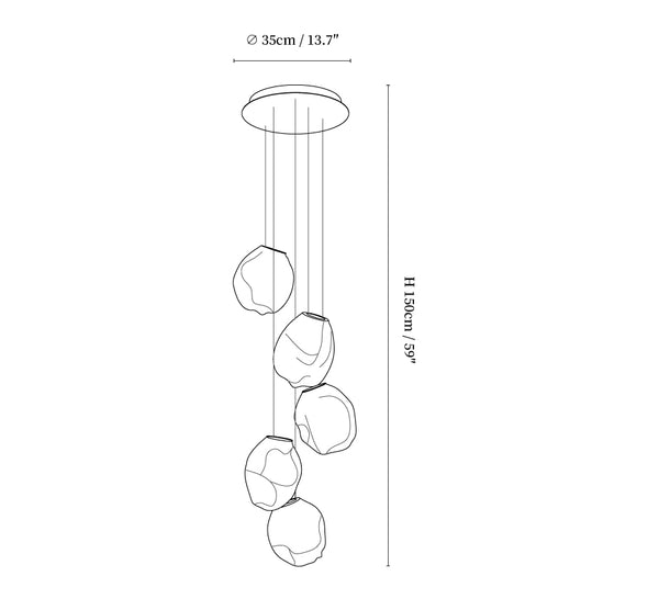 Liquid Glass Stone Pendant Light