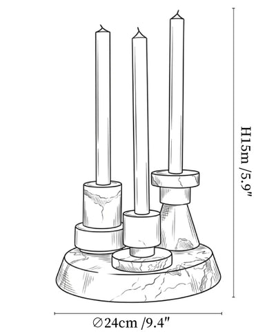 Lithia Tier Marble Candle Holder