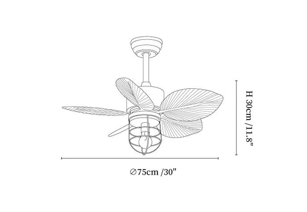 Loft Blade Cage Ceiling Fan Light