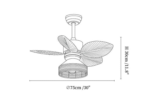 Loft Blade Cage Ceiling Fan Light