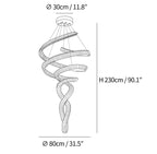 Long Spiral Crystal Chandelier