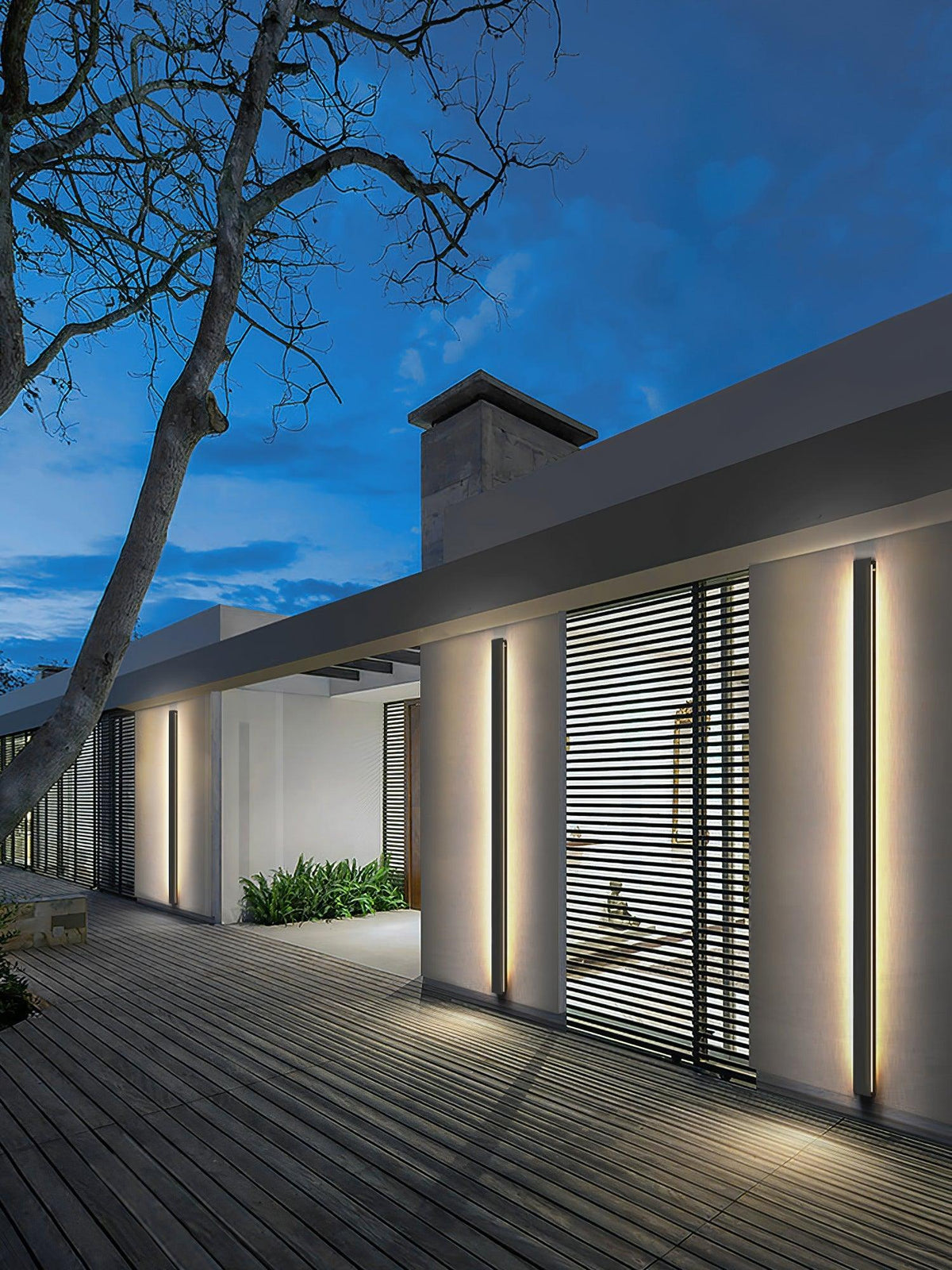 Long Strip Outdoor Sconce Solar Power