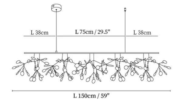 Long Style Firefly LED Chandelier