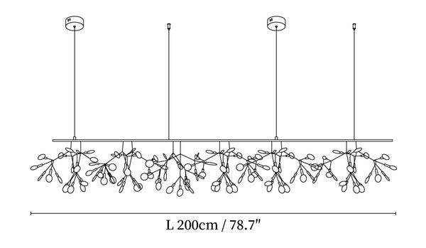 Long Style Firefly LED Chandelier