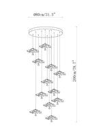 Ginkgo Leaf Spiral Chandelier