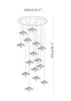 Ginkgo Leaf Spiral Chandelier