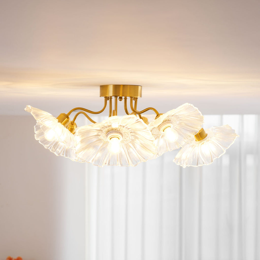 Lotus Leaf Glass Ceiling Lamp