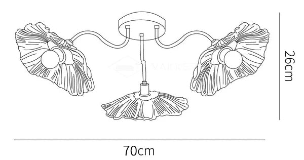Lotus Leaf Glass Ceiling Lamp
