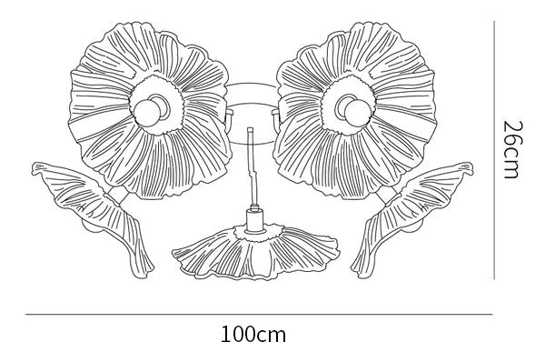 Lotus Leaf Glass Ceiling Lamp