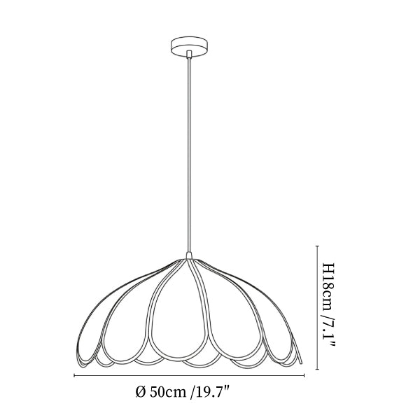 Lotus Petal Fabric Pendant Light