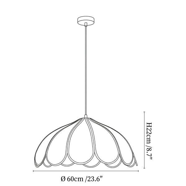 Lotus Petal Fabric Pendant Light