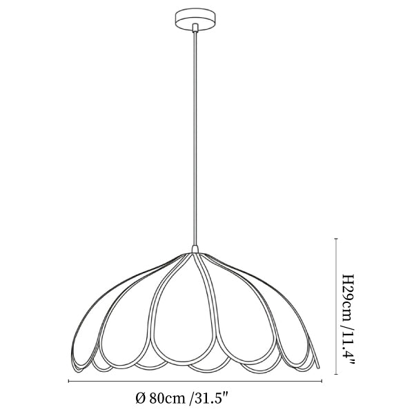 Lotus Petal Fabric Pendant Light