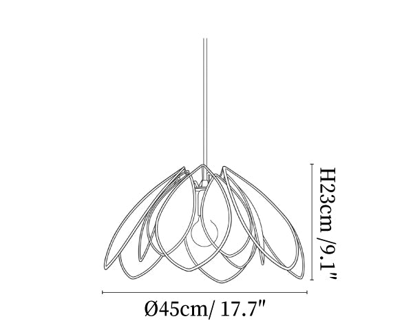 Lotus Petal Plant Fiber Pendant Lamp