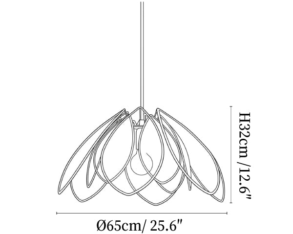 Lotus Petal Plant Fiber Pendant Lamp