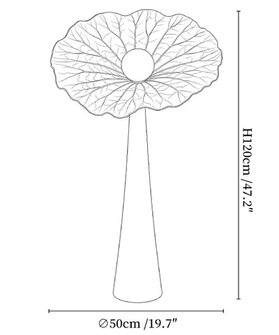 Lotus Veil Woodgrain Floor Lamp