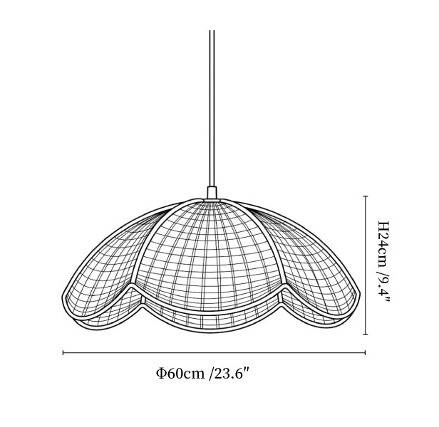 Lotus Woven Rattan Pendant Lamp