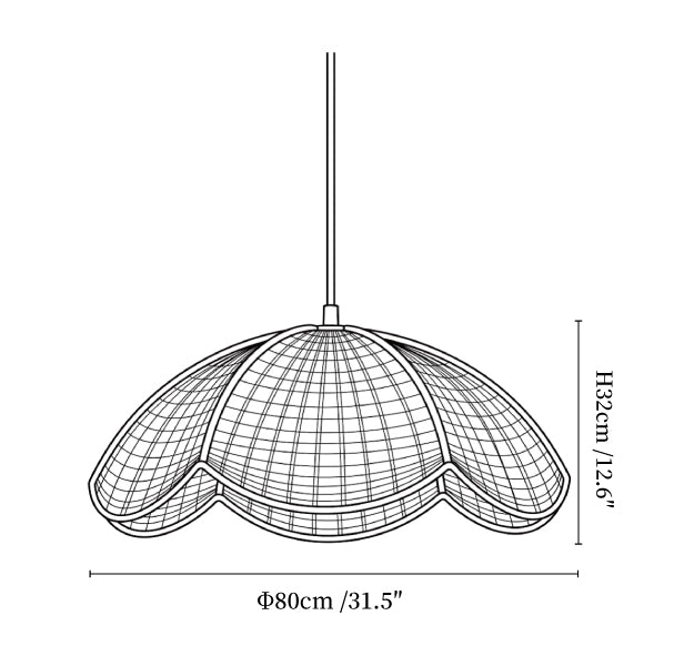Lotus Woven Rattan Pendant Lamp