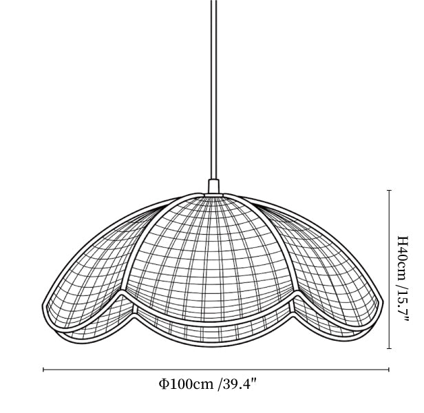 Lotus Woven Rattan Pendant Lamp