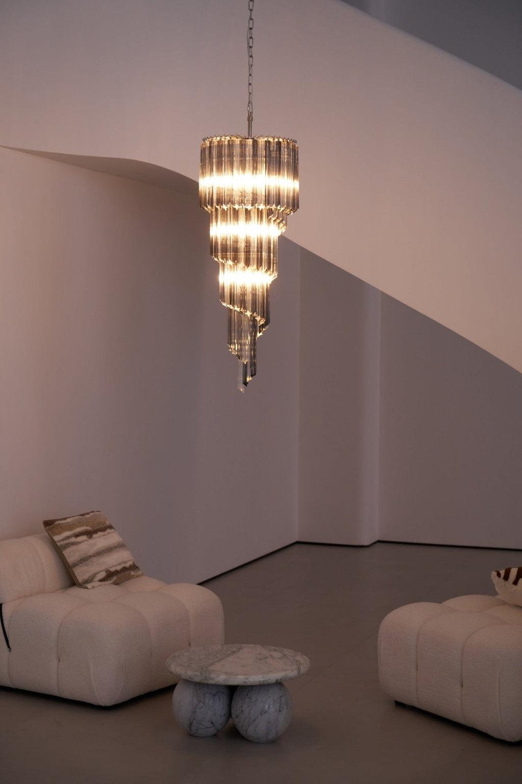 Lucente Noir Spiral Chandelier