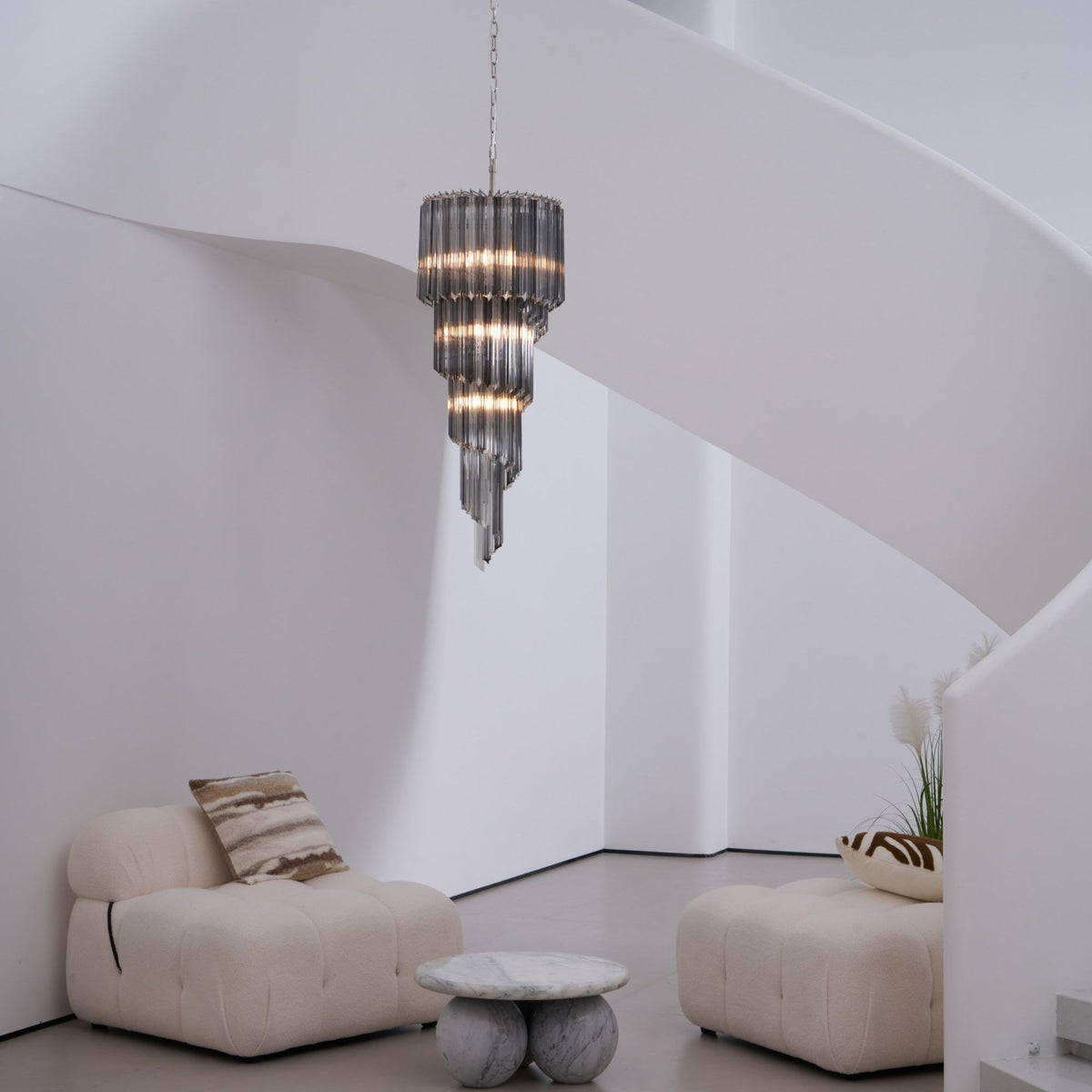 Lucente Noir Spiral Chandelier