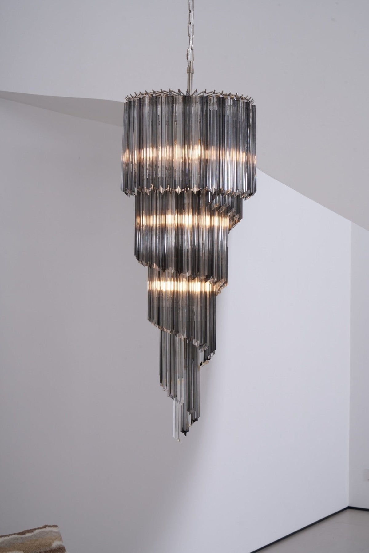 Lucente Noir Spiral Chandelier