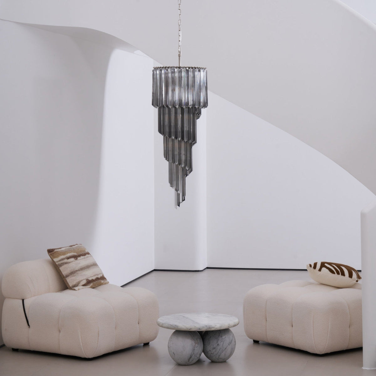Lucente Noir Spiral Chandelier