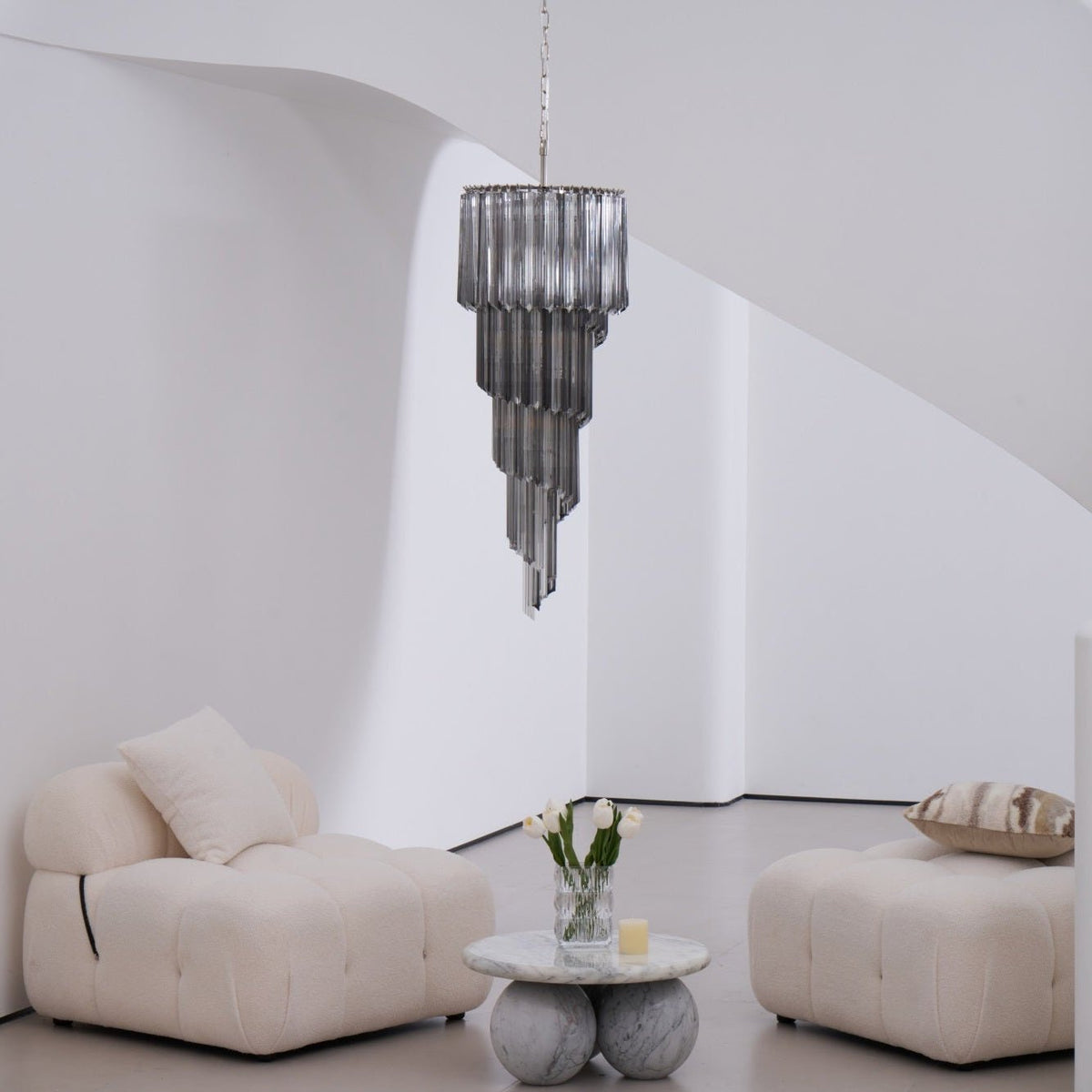 Lucente Noir Spiral Chandelier