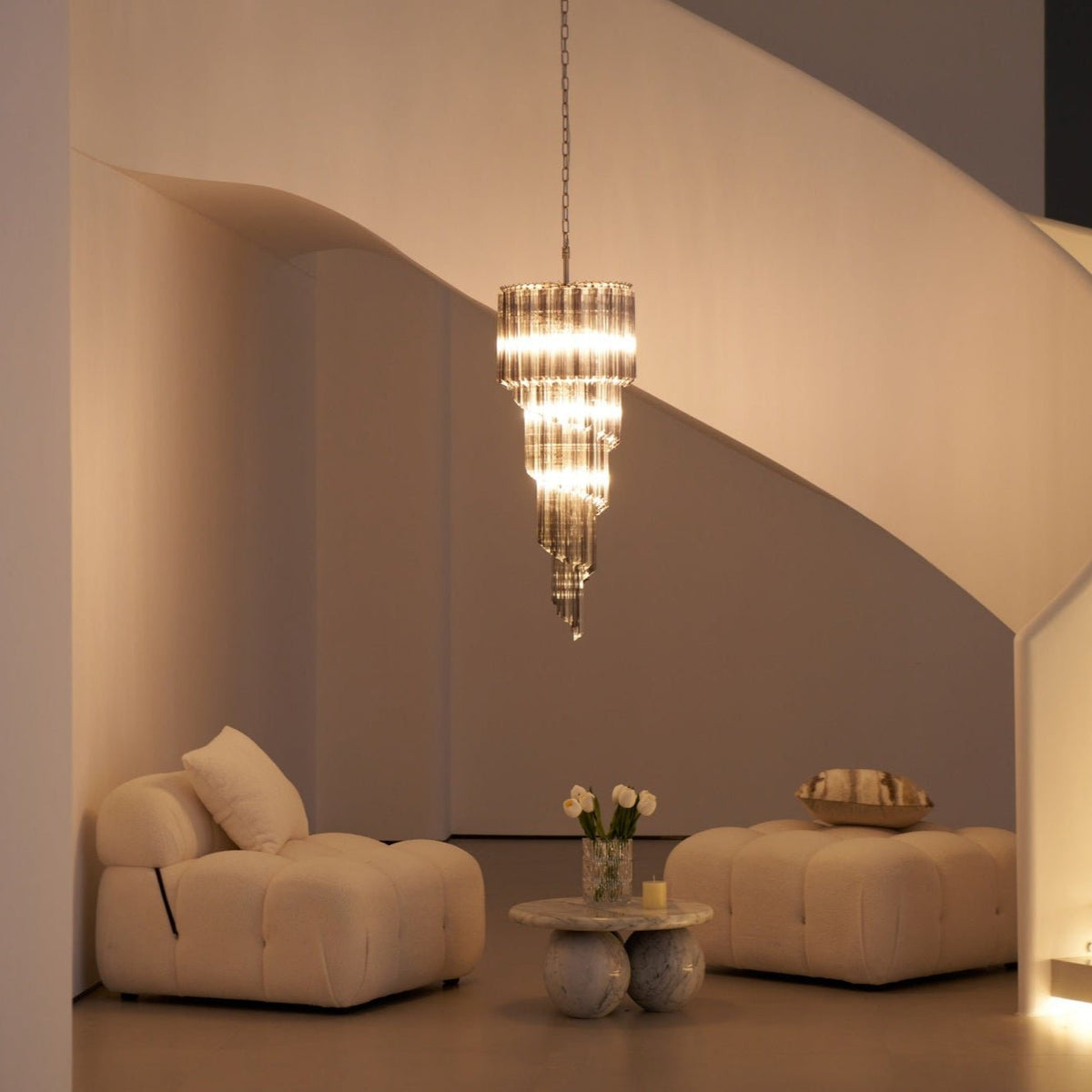 Lucente Noir Spiral Chandelier