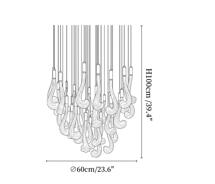 Lucerna LED Glass Flame Chandelier