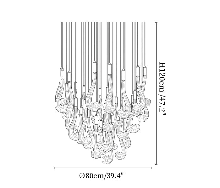 Lucerna LED Glass Flame Chandelier
