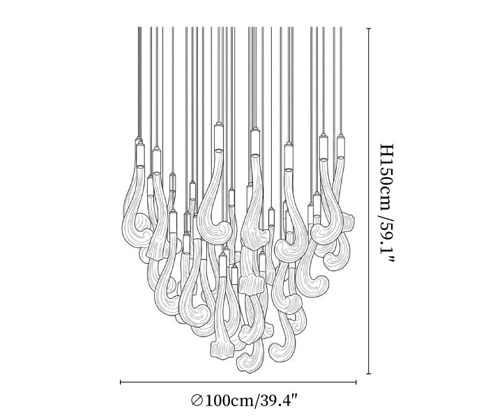 Lucerna LED Glass Flame Chandelier
