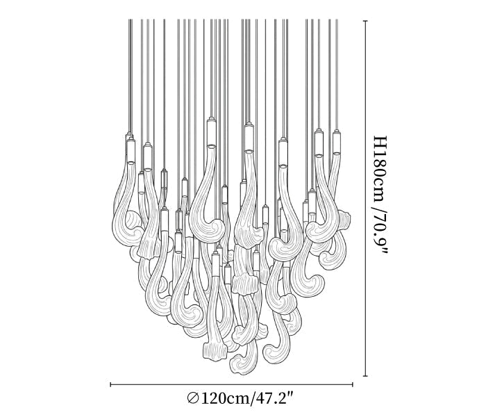 Lucerna LED Glass Flame Chandelier