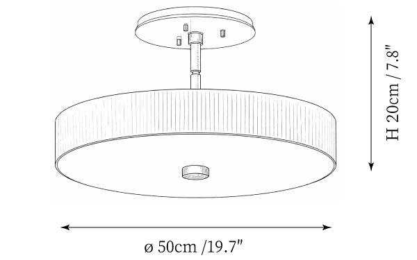 Luma Linen Drum Ceiling Light