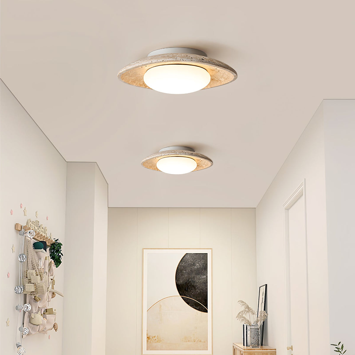 Luma Travertine Ceiling Light