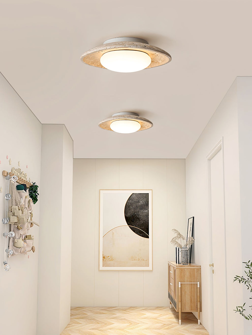Luma Travertine Ceiling Light