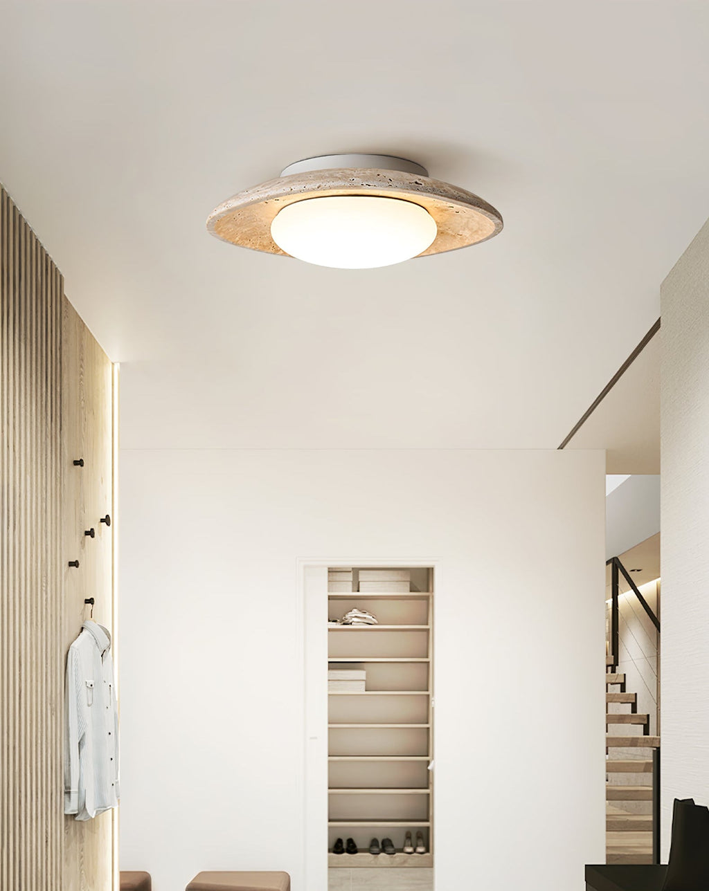 Luma Travertine Ceiling Light