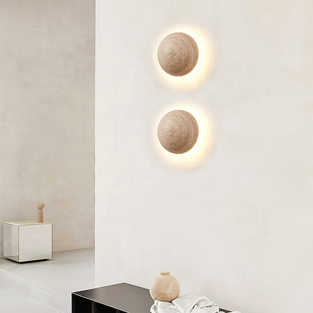 Luna Travertine Wall Light