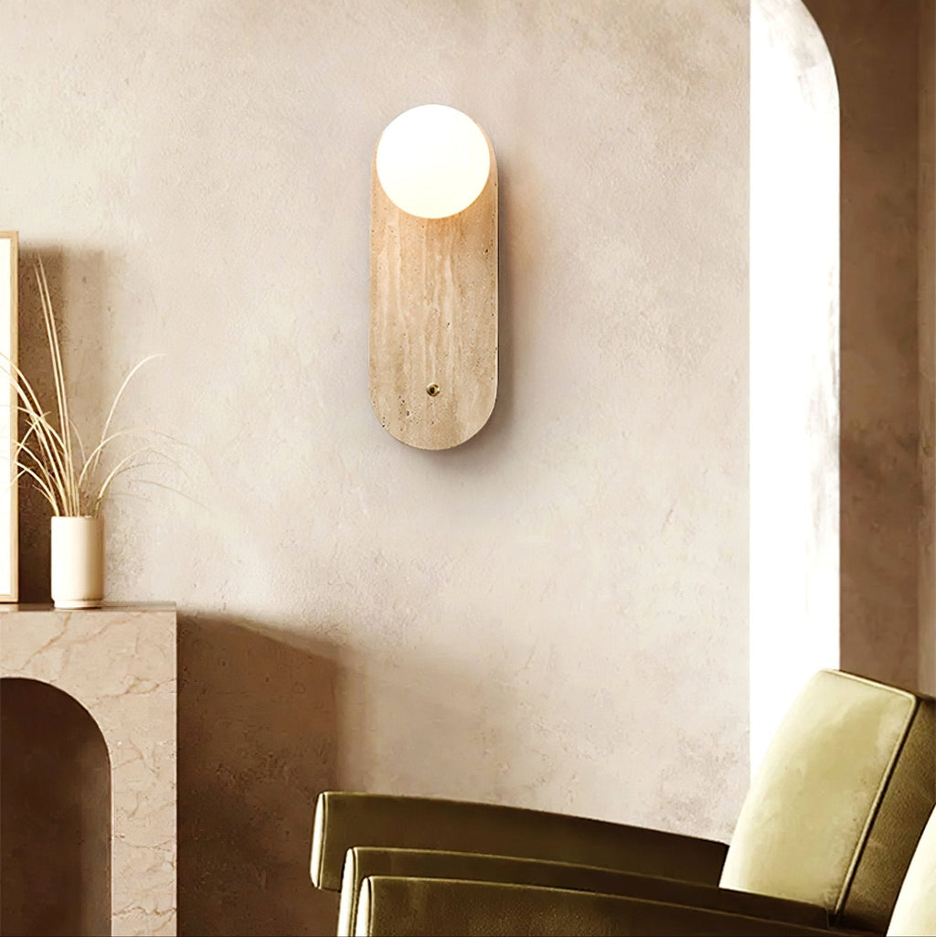 Luna Travertine Wall Sconce