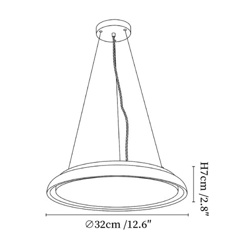 Lunar Disc Travertine Pendant Lamp