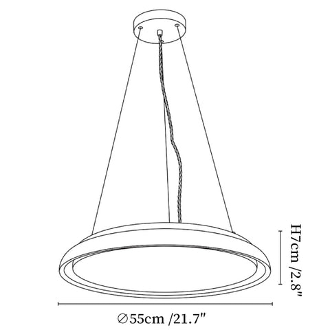 Lunar Disc Travertine Pendant Lamp