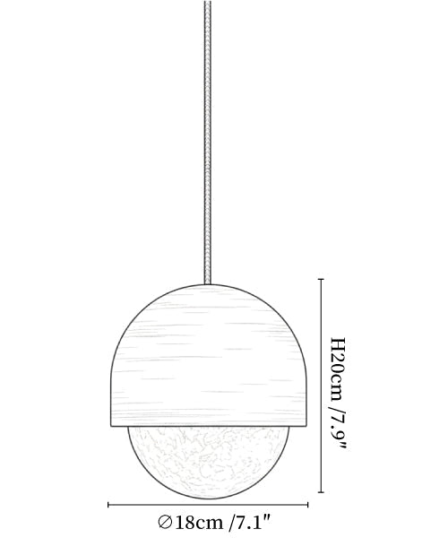 Lunar Dome Alabaster Pendant Light
