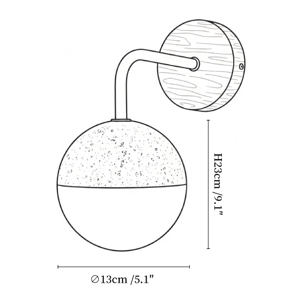 Lunar Stone Orb Sconce