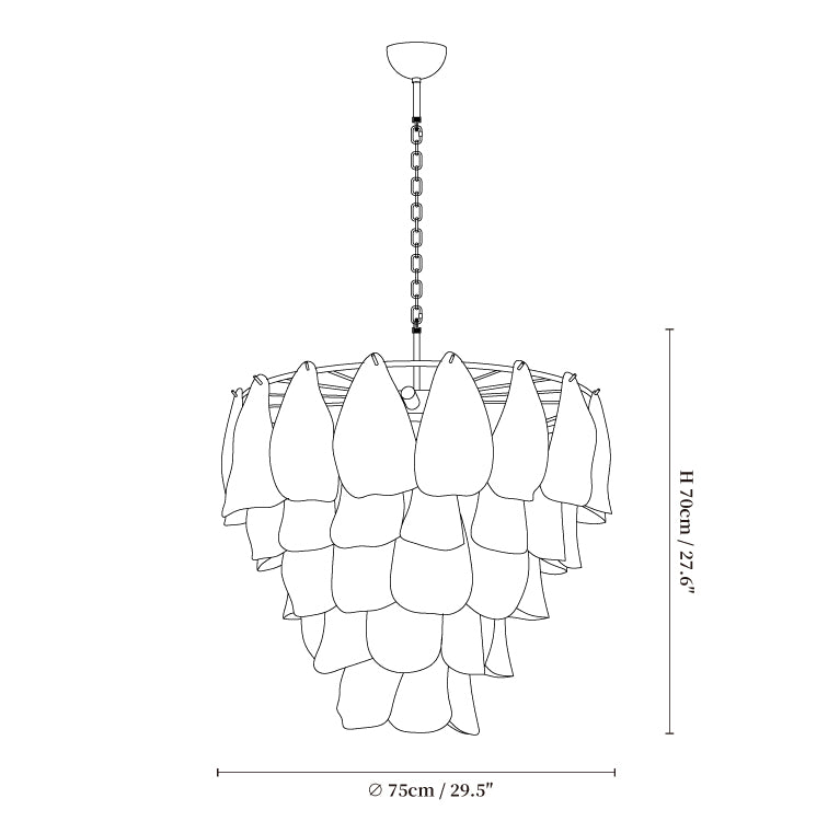 Lunara White Glass Chandelier