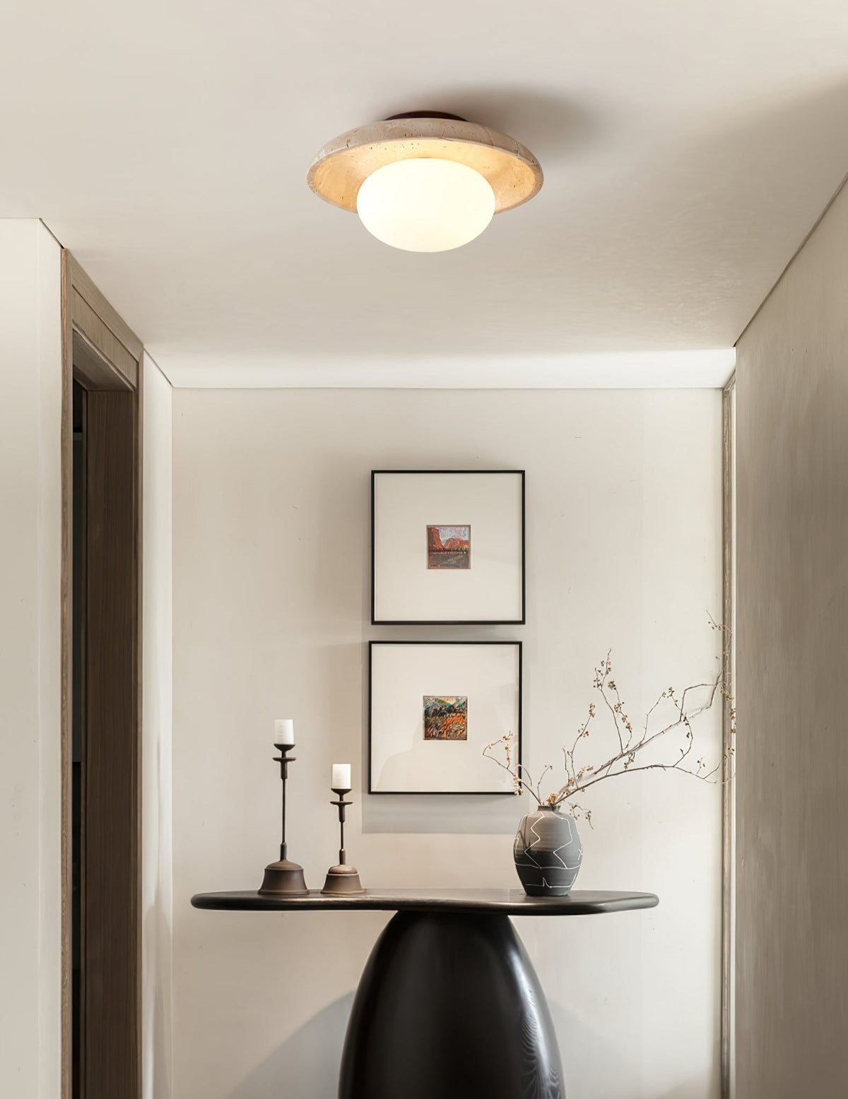 Lunaro Travertine Ceiling Lamp