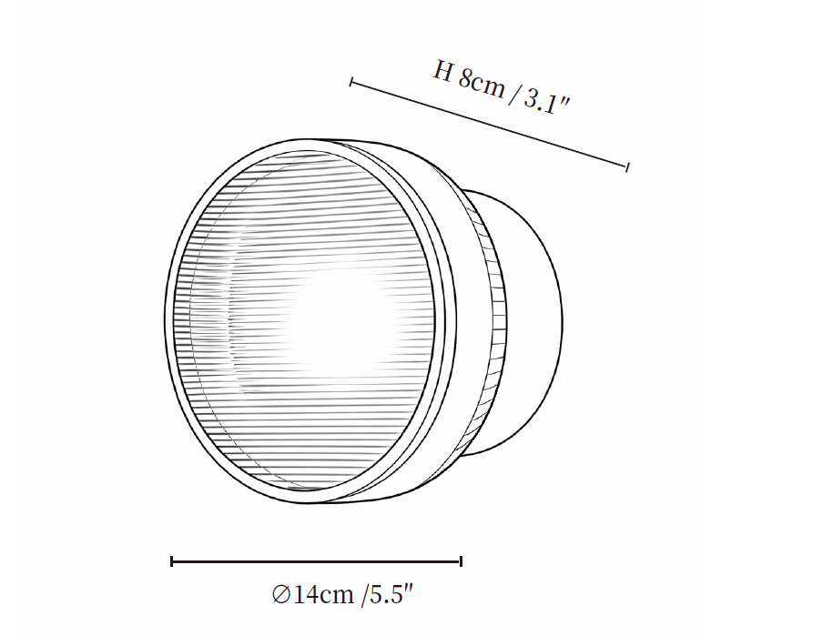 Luno Ribbed Glass Wall Light