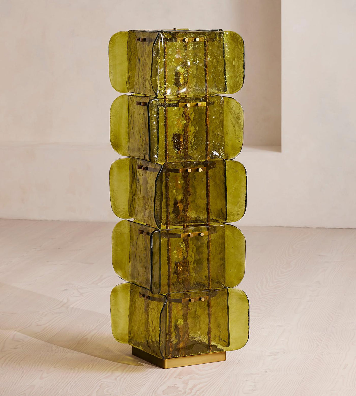 Lush Glass Tower Floor Lamp
