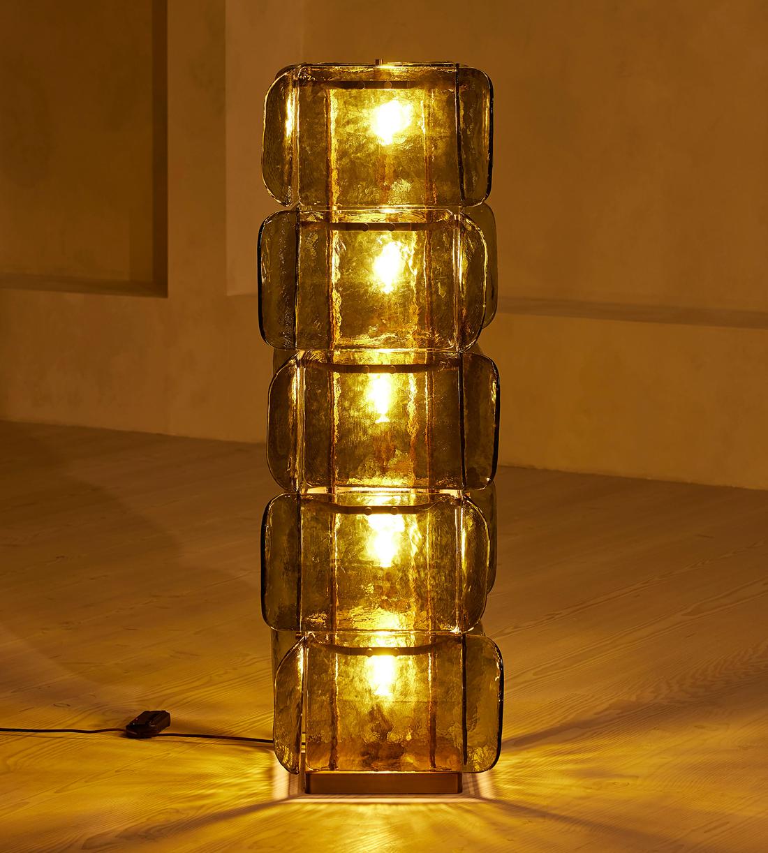Lush Glass Tower Floor Lamp