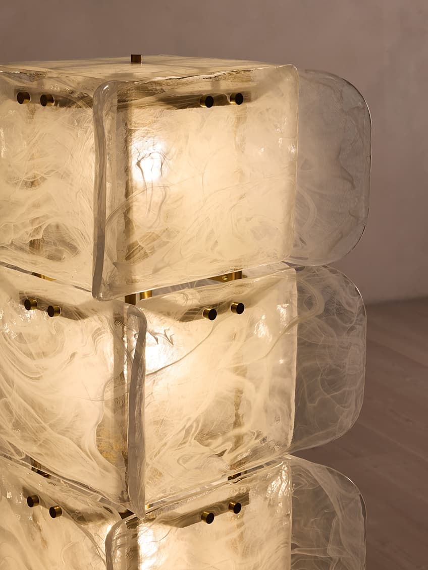 Lush Glass Tower Floor Lamp
